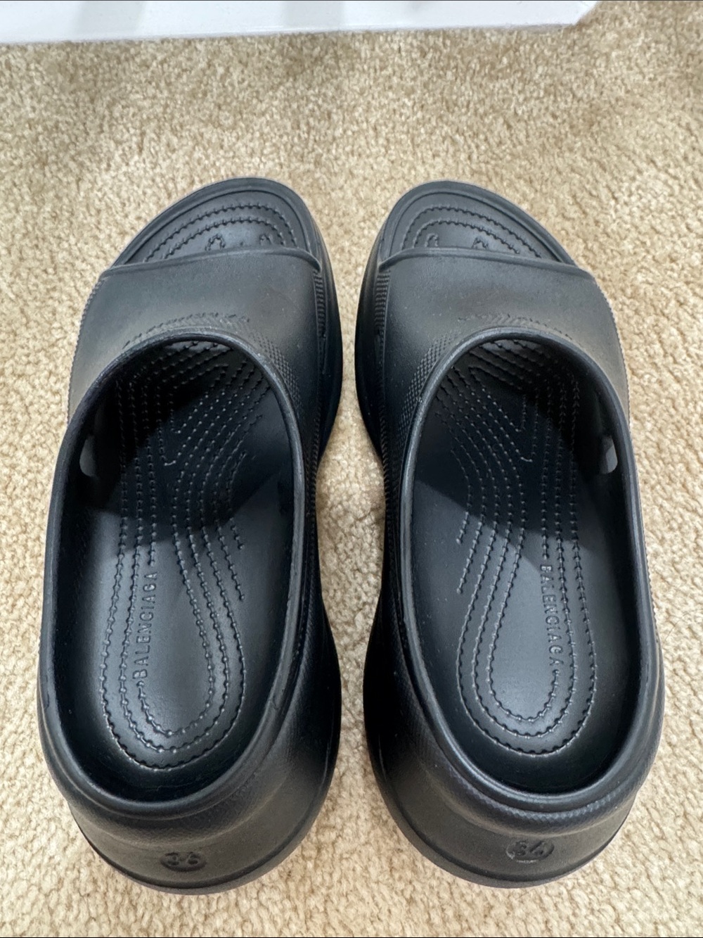 Balenciaga Black Logo Slide Clogs - Picture 5 of 6